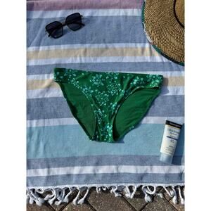 NWT, Women, Aerie, Bikini Bottom, Green Tie Dye Floral, Size L